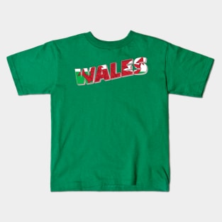 Wales vintage style retro souvenir Kids T-Shirt